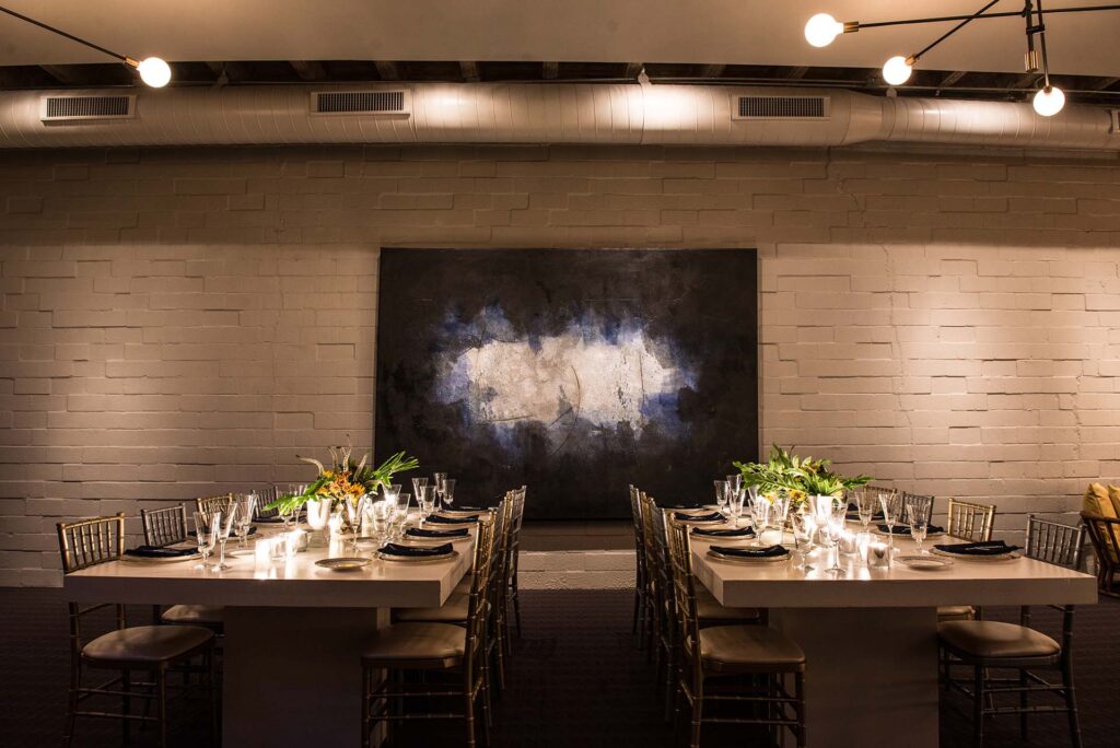 A classy wedding reception dinner setup in San Antonio